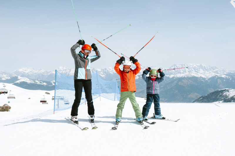 Wintersport familie, kaprun ski