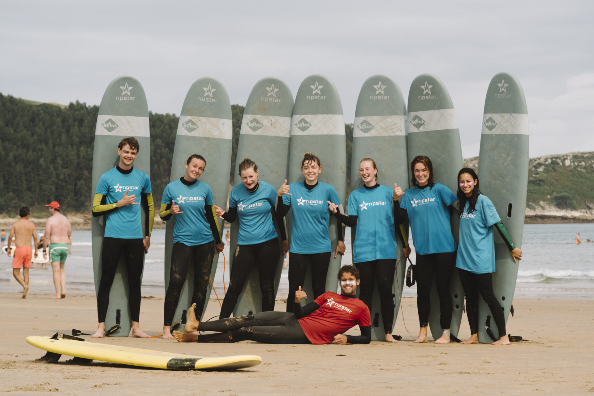 Surfboard beginner, surfen in Frankrijk